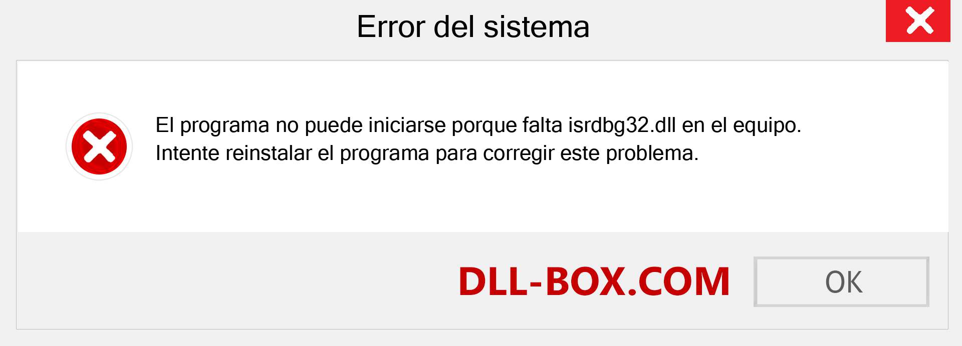 ¿Falta el archivo isrdbg32.dll ?. Descargar para Windows 7, 8, 10 - Corregir isrdbg32 dll Missing Error en Windows, fotos, imágenes