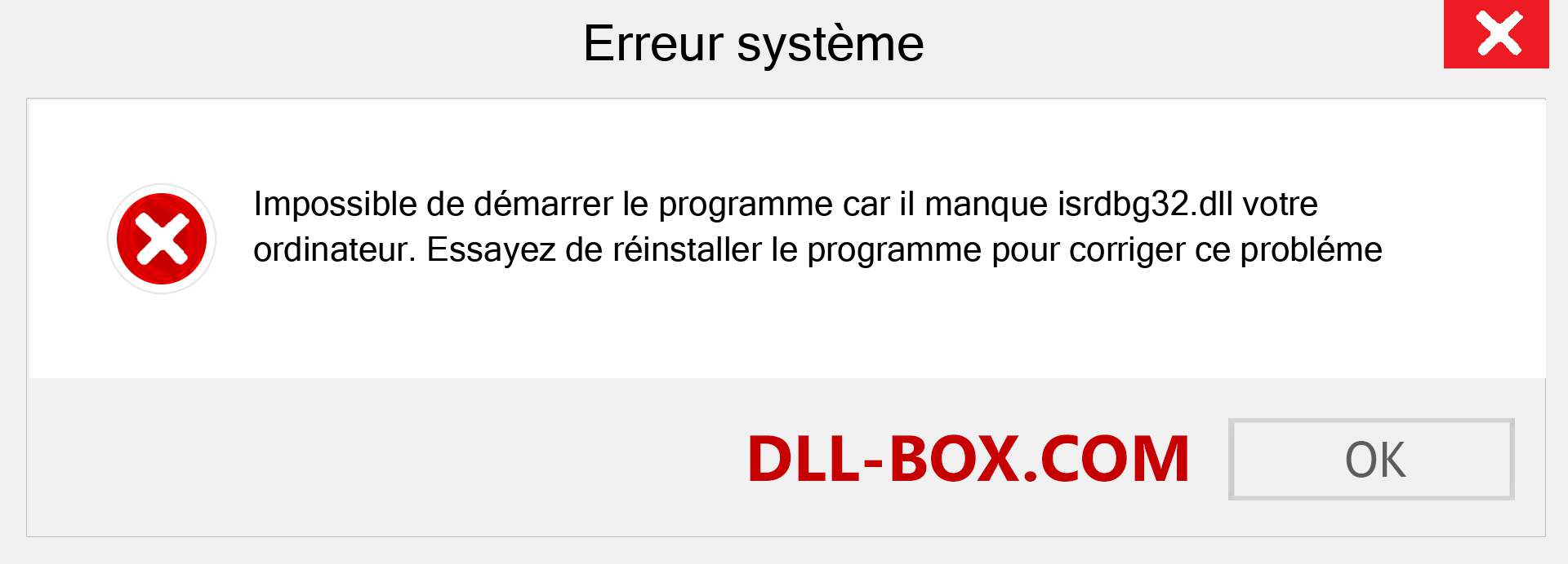 Le fichier isrdbg32.dll est manquant ?. Télécharger pour Windows 7, 8, 10 - Correction de l'erreur manquante isrdbg32 dll sur Windows, photos, images