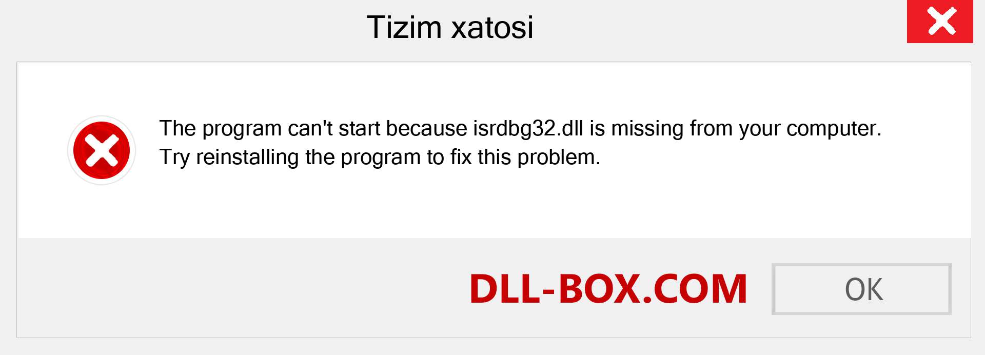 isrdbg32.dll fayli yo'qolganmi?. Windows 7, 8, 10 uchun yuklab olish - Windowsda isrdbg32 dll etishmayotgan xatoni tuzating, rasmlar, rasmlar